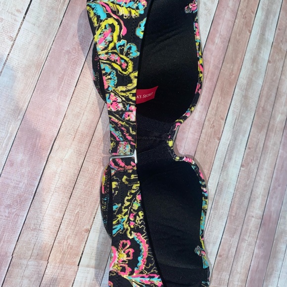 Victoria Secret Metallic Black Paisley Bikini Top - Picture 3 of 6